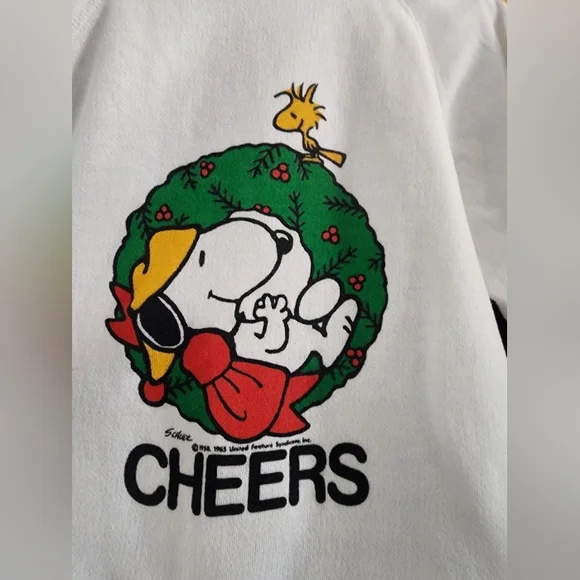 Vintage Artex White Snoopy Holiday Sweatshirt - Picture 4 of 6